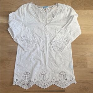 J.McLaughlin White Eyelet Cotton Tunic – Size Small
